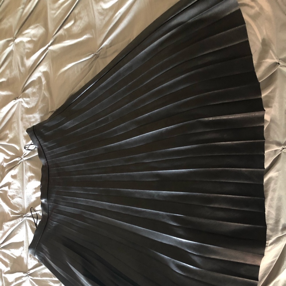 J. crew faux leather pleated midi skirt